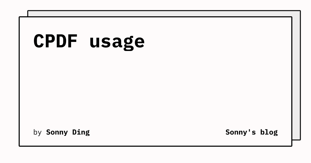 CPDF usage